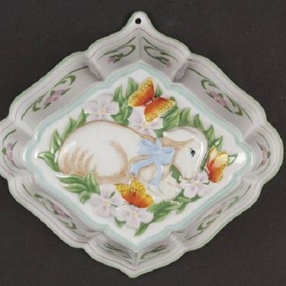 "EASTER"LE CORDON BLEU VTG FRANKLIN MINT '86 LAMB JELLO KITCHEN MOLD BUTTERFLIES